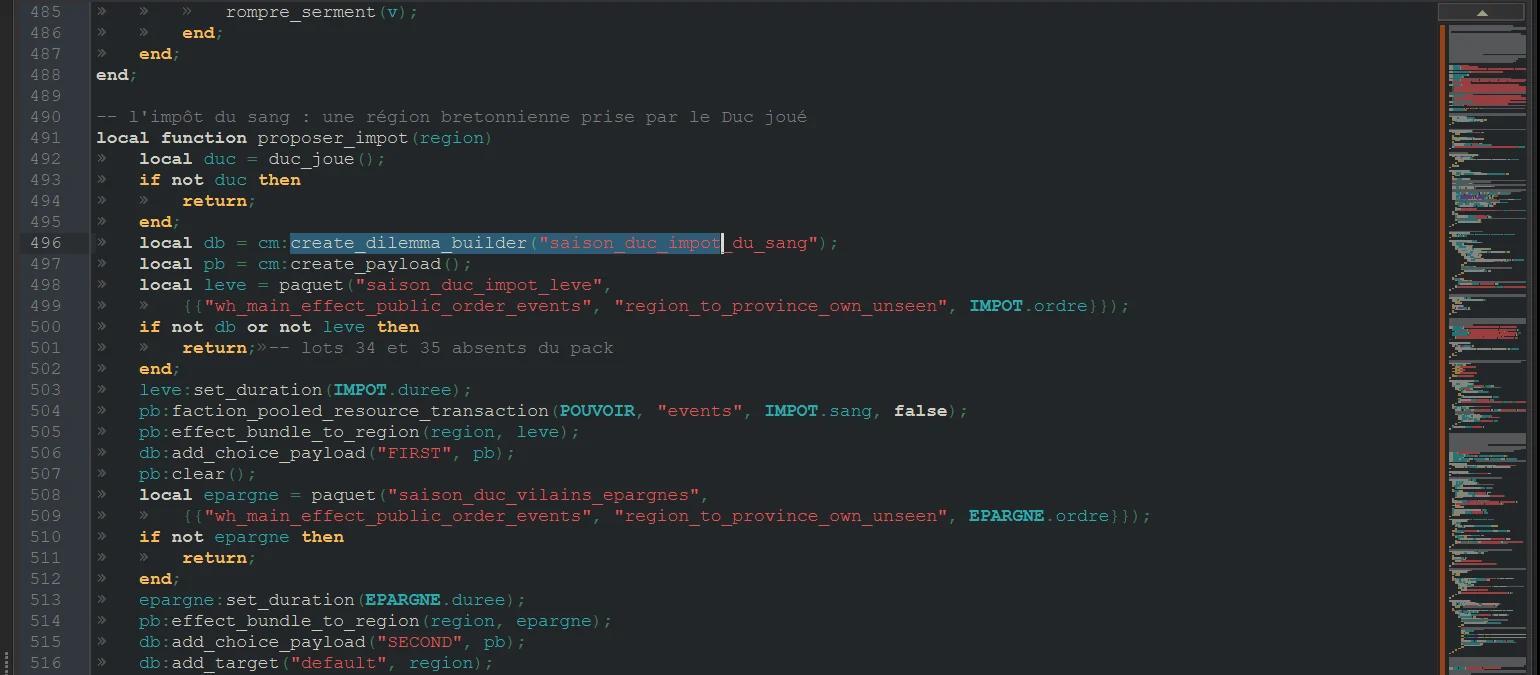 The Red Duke's script opened in RPFM